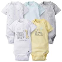 Macacões Gerber Elephant Dream, 0-3 meses, pacote com 5