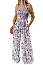 Macacões Happy Sailed Dressy Summer com estampa floral roxos