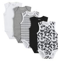 Macacões para bebês Hanes Ultimate Flexy sem mangas, 0-6 meses, pacote com 5