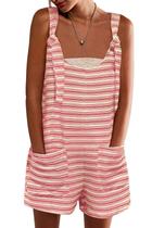 Macacões Yousify Pink Summer sem mangas listrados femininos