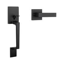 Maçaneta da porta frontal Haidms Matte Black Monocilindro