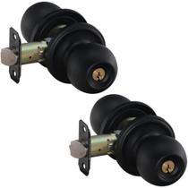 Maçaneta de entrada Copper Creek Matte Black Keyed Lock, pacote com 2 Maçaneta de entrada Copper Creek Matte Black Keyed Lock, pacote com 2