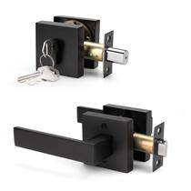 Maçaneta de porta com fechadura de cilindro duplo KNOBWELL Black Maçaneta de porta com fechadura de cilindro duplo KNOBWELL Black