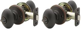 Maçaneta de porta Copper Creek EK2030TB Egg Privacy, pacote com 2 unidades em bronze