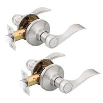 Maçaneta de porta de armário KNOBWELL Passage Brushed Nickel, pacote com 2