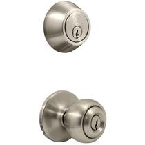 Maçaneta de porta esférica Stone Harbor Hardware Satin Nickel SC Keyway Maçaneta de porta esférica Stone Harbor Hardware Satin Nickel SC Keyway