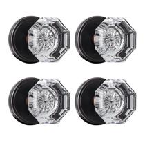 Maçaneta de porta fictícia CLCTK Crystal Glass, pacote com 4