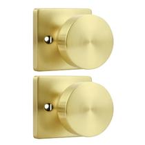 Maçaneta de porta fictícia Probrico com acabamento dourado escovado, pacote com 2 Maçaneta de porta fictícia Probrico com acabamento dourado escovado, pacote com 2