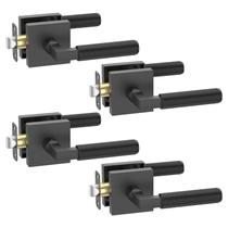 Maçaneta de porta FILTA Matte Black Passage Knurled sem travamento x4