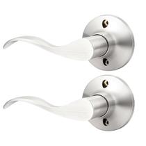 Maçaneta de porta GOBEKOR Brushed Nickel Wave Boneco de mão esquerda Maçaneta de porta GOBEKOR Brushed Nickel Wave Boneco de mão esquerda