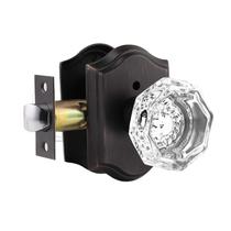 Maçaneta de porta Gobrico Crystal Privacy com fechadura interna em bronze oleoso