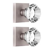 Maçaneta de porta HIEMEY Double Dummy Vidro de cristal de níquel escovado Maçaneta de porta HIEMEY Double Dummy Vidro de cristal de níquel escovado