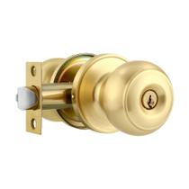 Maçaneta de porta Karlstone Gold Ball Satin Brass Direita Mão Esquerda Maçaneta de porta Karlstone Gold Ball Satin Brass Direita Mão Esquerda