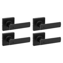 Maçaneta de porta Kwikset Breton Interior Privacy com fechadura, pacote com 4 Maçaneta de porta Kwikset Breton Interior Privacy com fechadura, pacote com 4