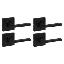 Maçaneta de porta Kwikset Casey Interior Passage, pacote com 4 unidades, preto fosco Maçaneta de porta Kwikset Casey Interior Passage, pacote com 4 unidades, preto fosco