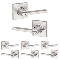 Maçaneta de porta Kwikset Casey Satin Nickel Privacy Lock, pacote com 4 Maçaneta de porta Kwikset Casey Satin Nickel Privacy Lock, pacote com 4