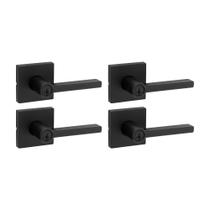 Maçaneta de porta Kwikset Halifax Lock Key Matte Black, pacote com 4 Maçaneta de porta Kwikset Halifax Lock Key Matte Black, pacote com 4