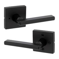 Maçaneta de porta Kwikset Halifax Privacy com fechadura preta fosca
