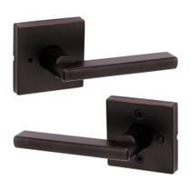 Maçaneta de porta Kwikset Halifax Privacy com fechadura Venetian Bronze Maçaneta de porta Kwikset Halifax Privacy com fechadura Venetian Bronze