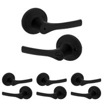 Maçaneta de porta Kwikset Henley Interior Privacy Black Matte (4) Maçaneta de porta Kwikset Henley Interior Privacy Black Matte (4)