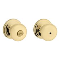 Maçaneta de porta Kwikset Juno Interior Privacy em latão polido Maçaneta de porta Kwikset Juno Interior Privacy em latão polido