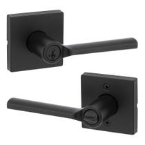 Maçaneta de porta Kwikset Lisbon Keyed Entry Matte Black Maçaneta de porta Kwikset Lisbon Keyed Entry Matte Black