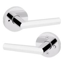 Maçaneta de porta Kwikset Milan Interior Privacy com fechadura cromada Maçaneta de porta Kwikset Milan Interior Privacy com fechadura cromada