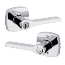 Maçaneta de porta Kwikset Tripoli Lock Key em cromo polido Maçaneta de porta Kwikset Tripoli Lock Key em cromo polido