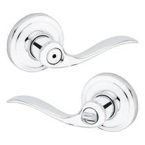 Maçaneta de porta Kwikset Tustin Interior Privacy com fechadura cromada Maçaneta de porta Kwikset Tustin Interior Privacy com fechadura cromada