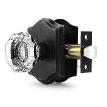 Maçaneta de porta Orger Passage Glass com trava antitravamento em bronze Maçaneta de porta Orger Passage Glass com trava antitravamento em bronze