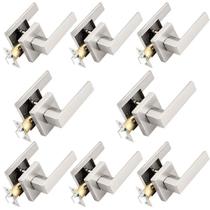 Maçaneta de porta Probrico Brushed Nickel Flat Square, pacote com 8
