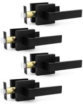 Maçaneta de porta Probrico Passage Matte Black, pacote com 4