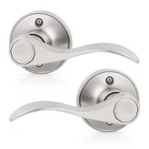 Maçaneta de porta Probrico Wave Style French Satin Nickel, pacote com 8