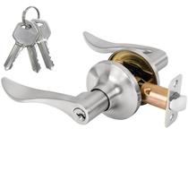 Maçaneta de Porta RAFECIEE Estilo Wave em Níquel Acetinado com Fechadura e Chave Maçaneta de Porta RAFECIEE Estilo Wave em Níquel Acetinado com Fechadura e Chave