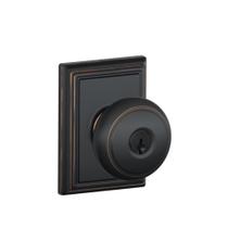 Maçaneta de porta Schlage F51A E 716 ADD Andover com Addison Aged Bronze Maçaneta de porta Schlage F51A E 716 ADD Andover com Addison Aged Bronze
