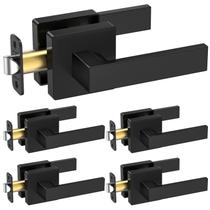 Maçaneta de porta TICONN Matte Black Heavy Duty Reversível, pacote com 5 Maçaneta de porta TICONN Matte Black Heavy Duty Reversível, pacote com 5