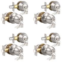 Maçaneta Door Knobonly Knobonly Knike Exterior com Deadbolt, pacote com 4