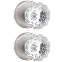 Maçaneta fictícia SHINY HANDLES, vidro, níquel escovado, pacote com 2 unidades