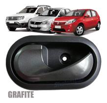 Maçaneta Interna Sandero Logan Duster Oroch Grafite - Lado Esquerdo