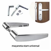 Maçaneta Para Fechadura Porta Portão Cromada Universal Modelo 33 Stam