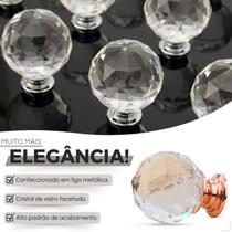 Maçaneta Puxador Cristal Redondo Ponto Bola Cromado 30MM Maçaneta Puxador Cristal Redondo Ponto Bola Cromado 30MM