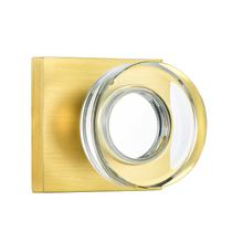 Maçanetas Coolnews Gold Glass com fechadura em latão acetinado e cristal Maçanetas Coolnews Gold Glass com fechadura em latão acetinado e cristal