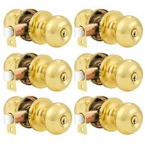 Maçanetas de entrada Lockset Probrico Polished Brass x6 Maçanetas de entrada Lockset Probrico Polished Brass x6