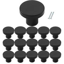Maçanetas de gabinete CABDM, pacote com 18, 3 cm, puxadores redondos pretos foscos Maçanetas de gabinete CABDM, pacote com 18, 3 cm, puxadores redondos pretos foscos