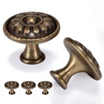 Maçanetas de gabinete de latão antigo Fecraf redondas de 3,2 cm de diâmetro, pacote com 5