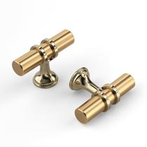 Maçanetas de gabinete Haliwu T-bar, pacote com 6 unidades, latão escovado para cômoda Maçanetas de gabinete Haliwu T-bar, pacote com 6 unidades, latão escovado para cômoda