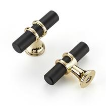 Maçanetas de gabinete HOME EDIT, pacote com 10 unidades de aço inoxidável dourado/preto, 5 cm
