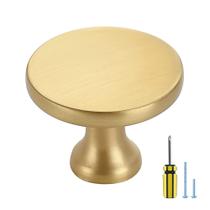 Maçanetas de gaveta de armário de metal sólido dourado Ravinte, pacote com 10, 32 mm