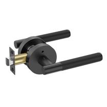 Maçanetas de porta Amerdeco, interior preto fosco com fechadura, pacote com 1 pacote Maçanetas de porta Amerdeco, interior preto fosco com fechadura, pacote com 1 pacote