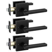 Maçanetas de porta em liga de zinco Goldenwarm Black Privacy (pacote com 3) Maçanetas de porta em liga de zinco Goldenwarm Black Privacy (pacote com 3)